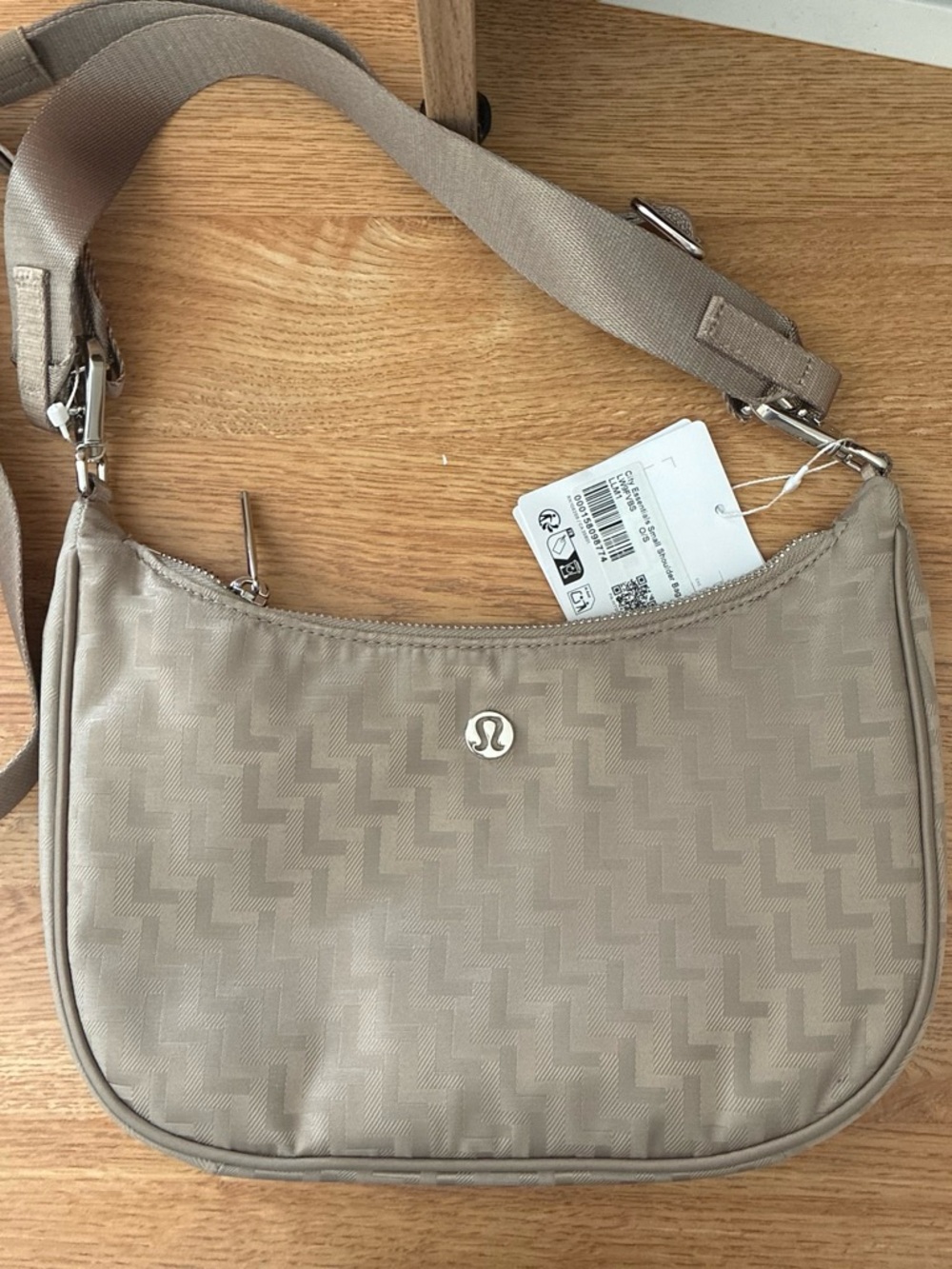 lululemon athletica Taupe Textured Crossbody Bag